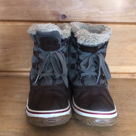 Pajar Women Iceland Tan Green Waterproof Leather Suede Snow Winter Boot 9/9.5 40 - Picture 2 of 12